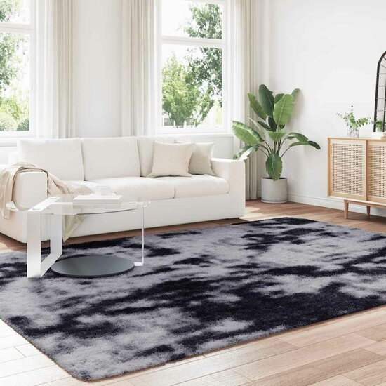 Hoogpolig Vloerkleed Navarra Polyester Donkergrijs 240 x 340 cm Rechthoekig