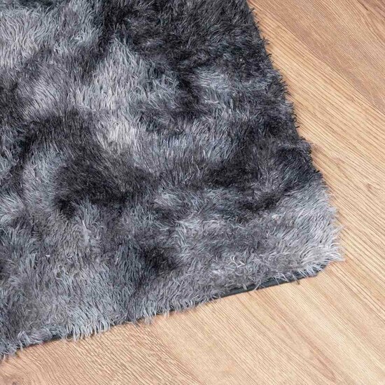 Hoogpolig Vloerkleed Navarra Polyester Donkergrijs 240 x 340 cm Rechthoekig