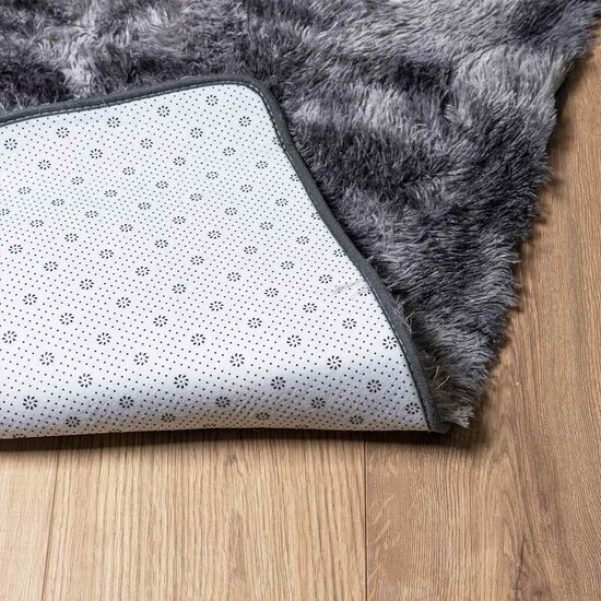Hoogpolig Vloerkleed Navarra Polyester Donkergrijs 240 x 340 cm Rechthoekig