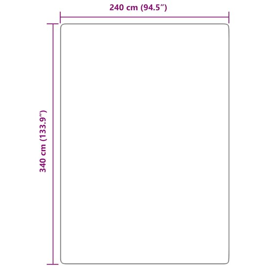 Hoogpolig Vloerkleed Navarra Polyester Donkergrijs 240 x 340 cm Rechthoekig