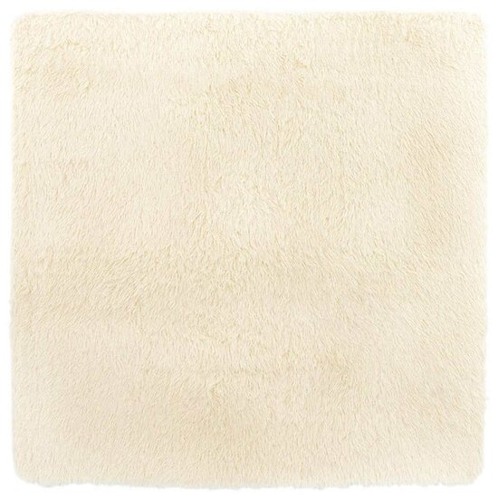 Hoogpolig Vloerkleed Navarra Polyester Kleurig Cr&egrave;me 120 x 120 cm Vierkant