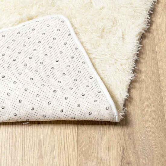 Hoogpolig Vloerkleed Navarra Polyester Kleurig Cr&egrave;me 120 x 120 cm Vierkant
