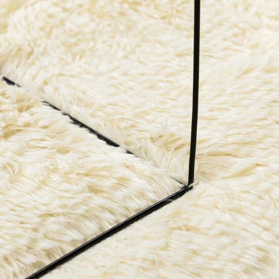 Hoogpolig Vloerkleed Navarra Polyester Kleurig Cr&egrave;me 120 x 120 cm Vierkant
