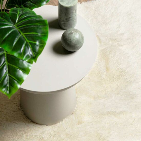 Hoogpolig Vloerkleed Navarra Polyester Kleurig Cr&egrave;me 120 x 120 cm Vierkant