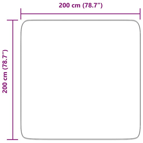 Hoogpolig Vloerkleed Navarra Polyester Donkergrijs 200 x 200 cm Vierkant