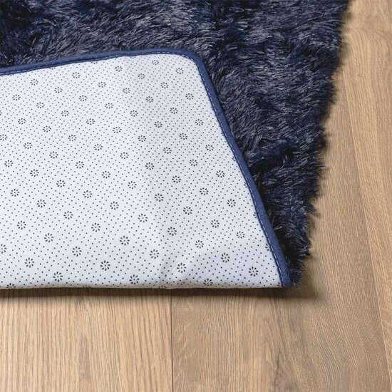 Hoogpolig Vloerkleed Navarra Polyester Marineblauw 130 x 200 cm Rechthoekig