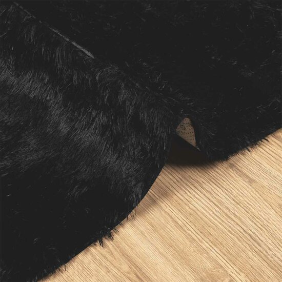 Hoogpolig Vloerkleed Navarra Polyester Zwart 240 x 340 cm Rechthoekig