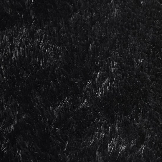 Hoogpolig Vloerkleed Navarra Polyester Zwart 240 x 340 cm Rechthoekig