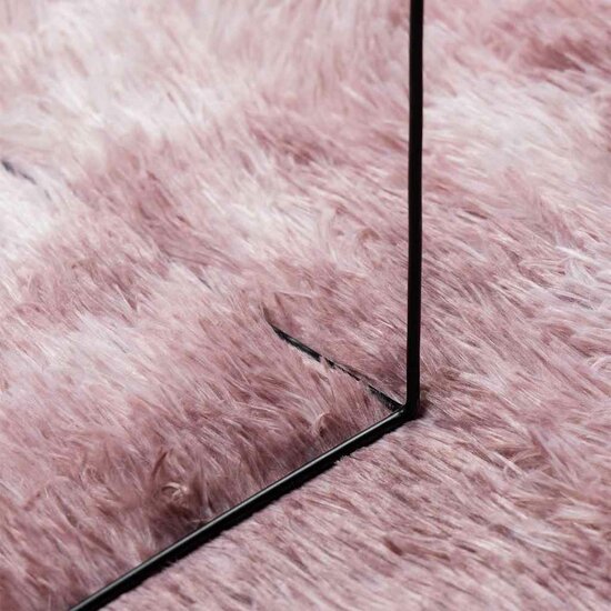 Hoogpolig Vloerkleed Navarra Polyester Stoffig Roze Dusty Pink 60 x 100 cm Rechthoekig