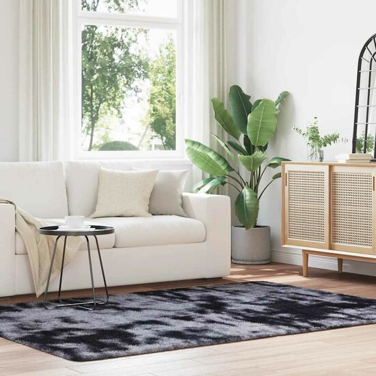 Hoogpolig Vloerkleed Navarra Polyester Donkergrijs 160 x 230 cm Rechthoekig