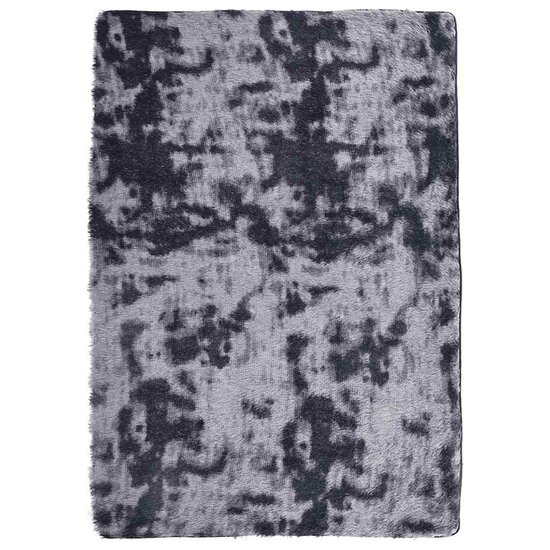 Hoogpolig Vloerkleed Navarra Polyester Donkergrijs 160 x 230 cm Rechthoekig