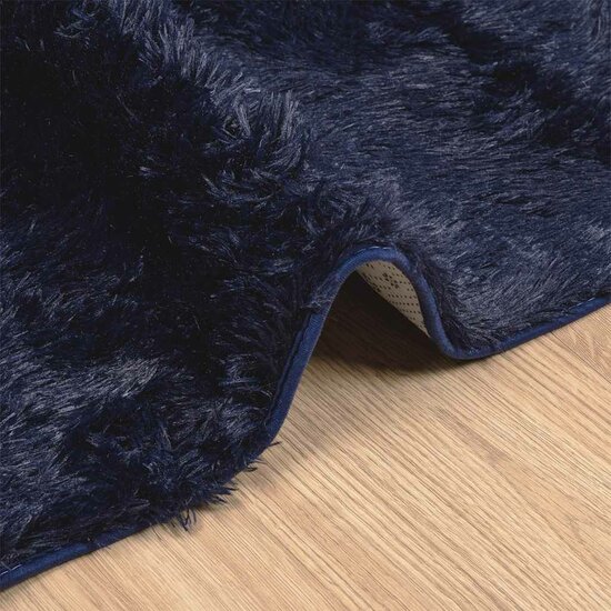 Hoogpolig Vloerkleed Navarra Polyester Marineblauw 160 x 160 cm Vierkant