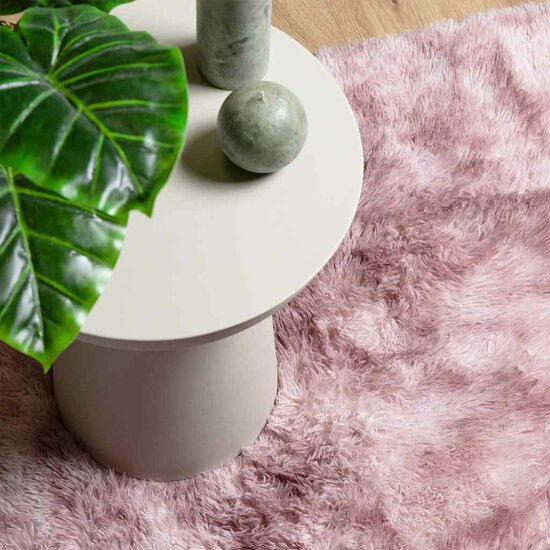 Hoogpolig Vloerkleed Navarra Polyester Stoffig Roze Dusty Pink 200 x 290 cm Rechthoekig