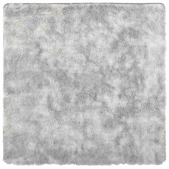 Hoogpolig Vloerkleed Navarra Polyester Lichtgrijs 200 x 200 cm Vierkant