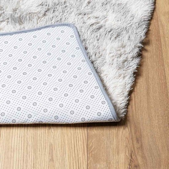 Hoogpolig Vloerkleed Navarra Polyester Lichtgrijs 200 x 200 cm Vierkant