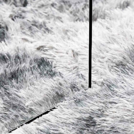 Hoogpolig Vloerkleed Navarra Polyester Lichtgrijs 200 x 200 cm Vierkant