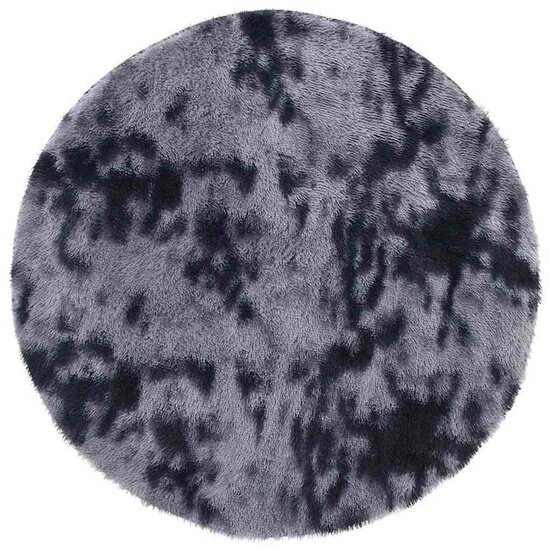 Hoogpolig Vloerkleed Navarra Polyester Donkergrijs 160 x 160 cm Rond