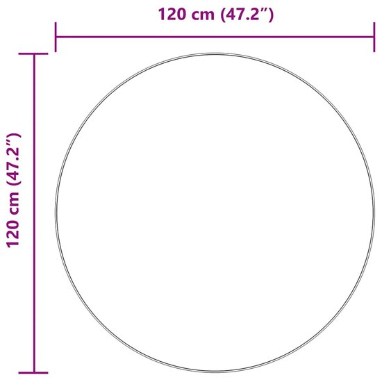 Hoogpolig Vloerkleed Navarra Polyester Donkergrijs 120 x 120 cm Rond