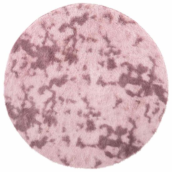 Hoogpolig Vloerkleed Navarra Polyester Stoffig Roze Dusty Pink 100 x 100 cm Rond