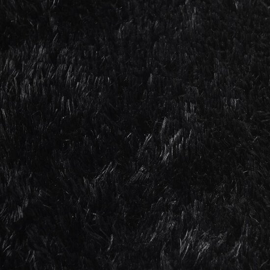 Hoogpolig Vloerkleed Navarra Polyester Zwart 160 x 160 cm Rond