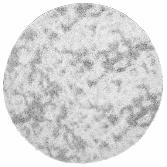 Hoogpolig Vloerkleed Navarra Polyester Lichtgrijs 120 x 120 cm Rond