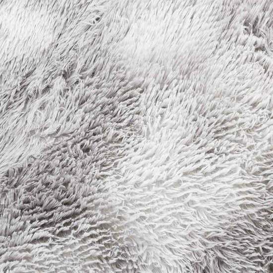 Hoogpolig Vloerkleed Navarra Polyester Lichtgrijs 120 x 120 cm Rond