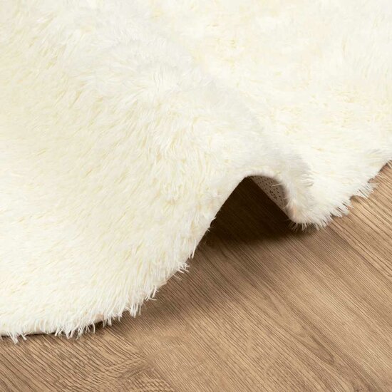 Hoogpolig Vloerkleed Navarra Polyester Kleurig Cr&egrave;me 100 x 100 cm Rond
