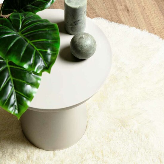 Hoogpolig Vloerkleed Navarra Polyester Kleurig Cr&egrave;me 100 x 100 cm Rond