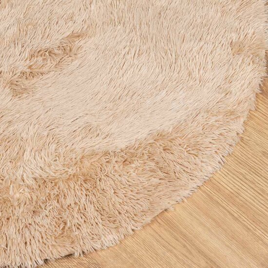 Hoogpolig Vloerkleed Navarra Polyester Beige 300 x 200 cm ovaal
