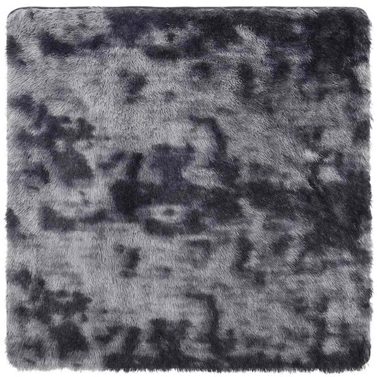 Hoogpolig Vloerkleed Navarra Polyester Donkergrijs 240 x 240 cm Vierkant