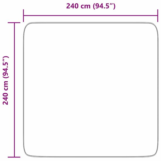 Hoogpolig Vloerkleed Navarra Polyester Donkergrijs 240 x 240 cm Vierkant