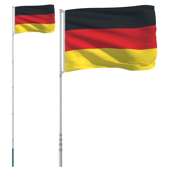 Vlag met vlaggenmast Duitsland 5,55 m aluminium