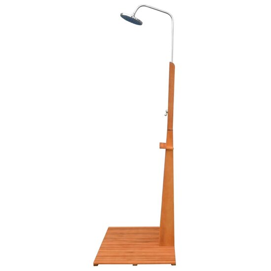 Buitendouche Eucalyptushout En Staal Lichtgrijs
