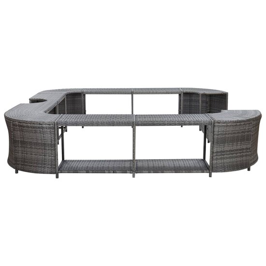 Spa-ombouw vierkant 268x268x55 cm poly rattan grijs