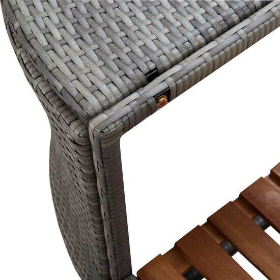 Spa-ombouw vierkant 268x268x55 cm poly rattan grijs