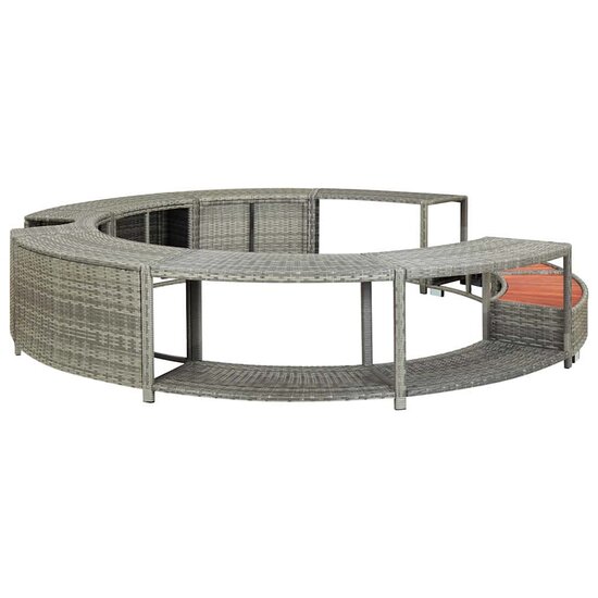 Hottub-Ombouw Poly Rattan Grijs