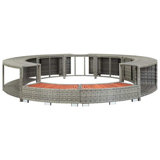 Hottub-Ombouw Poly Rattan Grijs