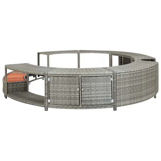 Hottub-Ombouw Poly Rattan Grijs