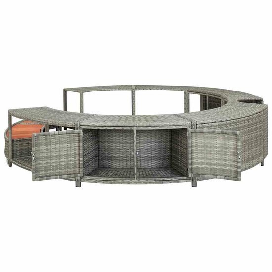 Hottub-Ombouw Poly Rattan Grijs