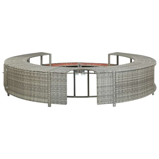 Hottub-Ombouw Poly Rattan Grijs