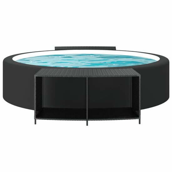 Opbergschappen 2 St Poly Rattan 1 Zwart