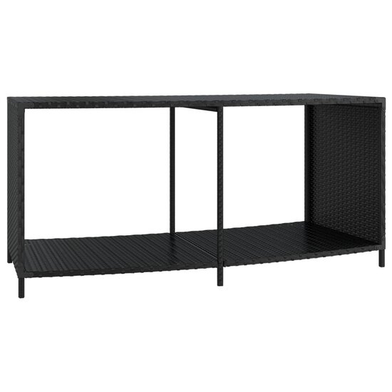 Opbergschappen 2 St Poly Rattan 1 Zwart
