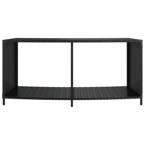 Opbergschappen 2 St Poly Rattan 1 Zwart