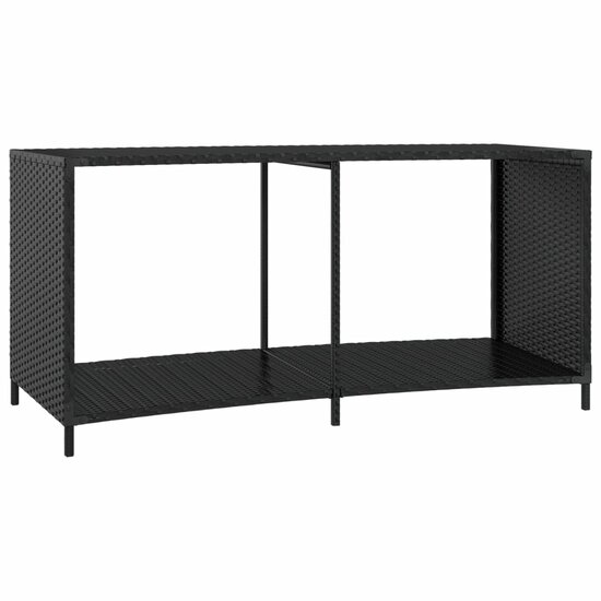 Opbergschappen 2 St Poly Rattan 1 Zwart