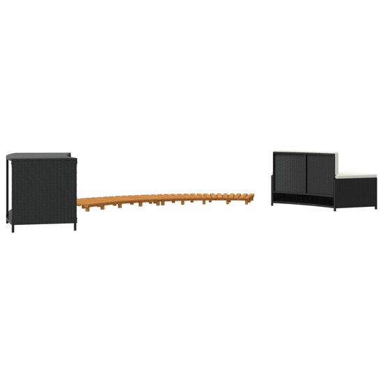 Hottub-Ombouw Poly Rattan En Massief Acaciahout 1 Zwart
