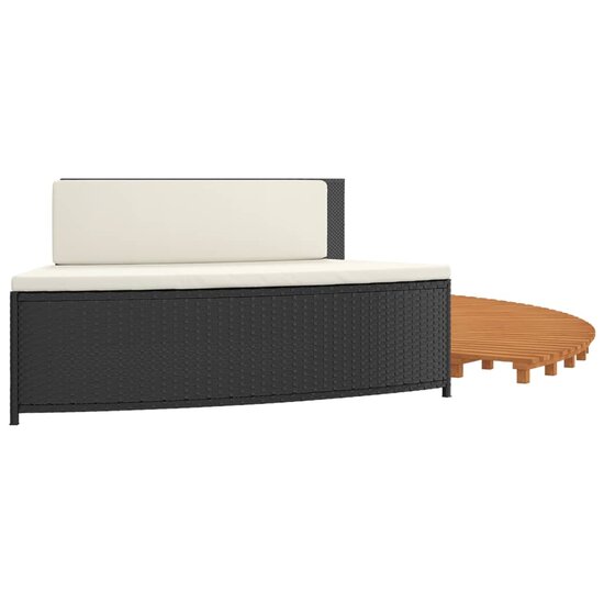 Hottub-Ombouw Poly Rattan En Massief Acaciahout 1 Zwart