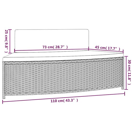 Spa-bankjes met kussens 2 st poly rattan grijs