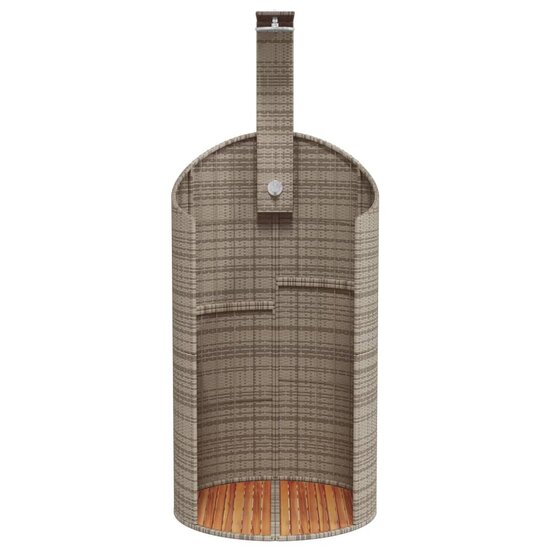 Buitendouche 100X100X241,5 Cm Poly Rattan En Acaciahout Grijs