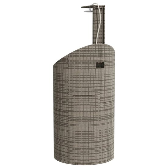 Buitendouche 100X100X241,5 Cm Poly Rattan En Acaciahout Grijs