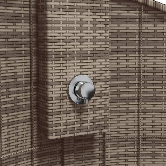 Buitendouche 100X100X241,5 Cm Poly Rattan En Acaciahout Grijs